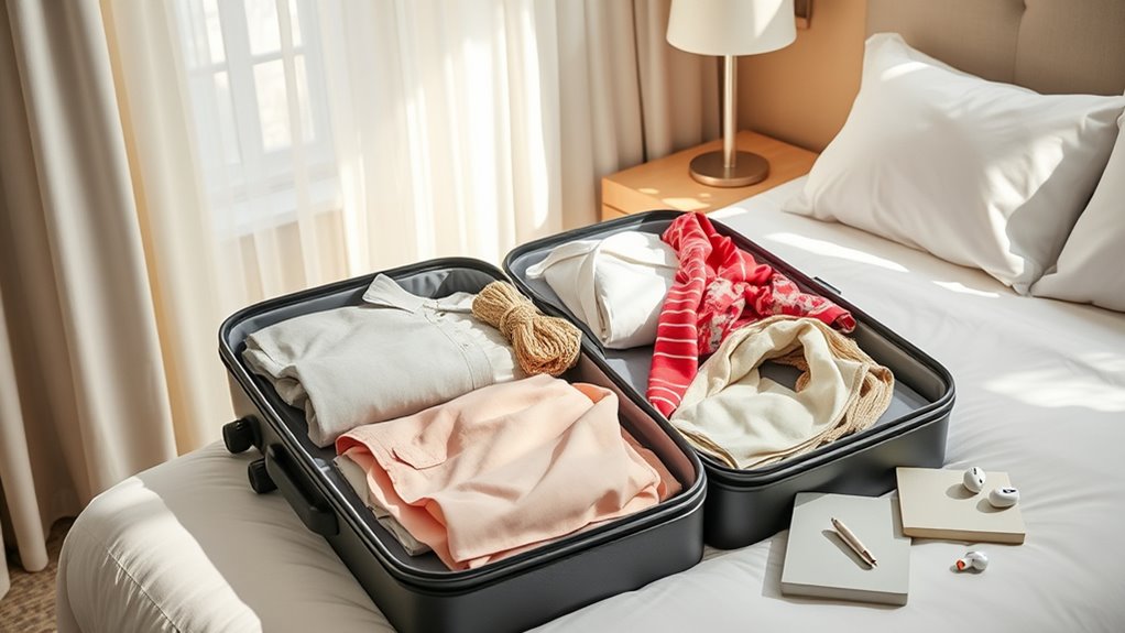 trendy functional travel packing