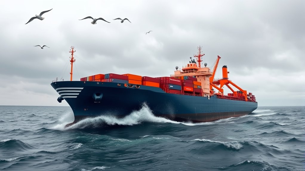 variety of ships crossing