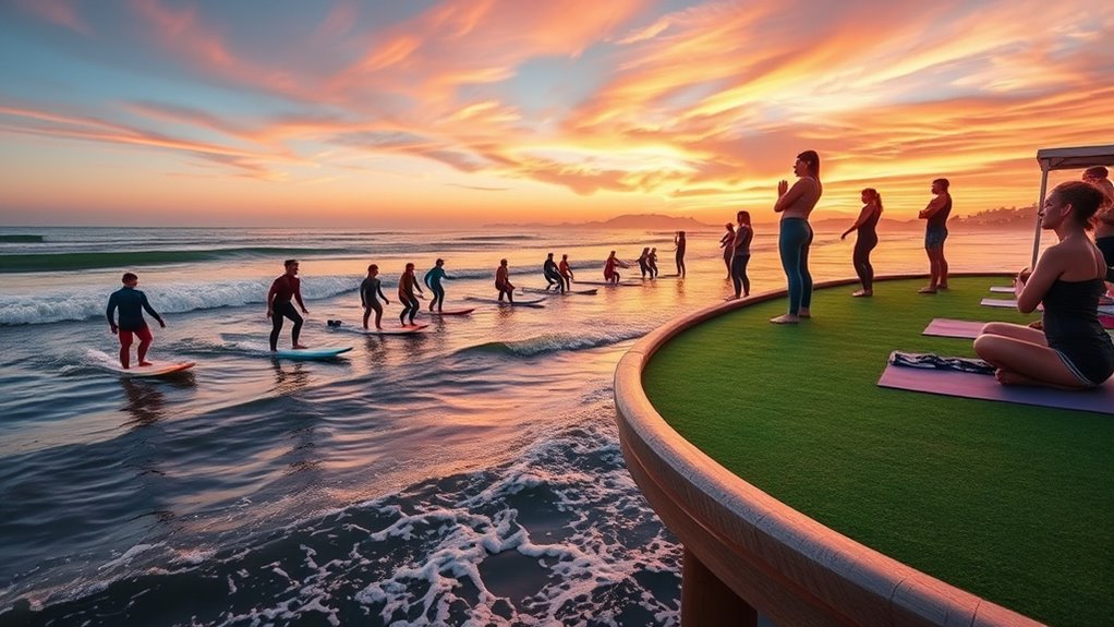 beach waves yoga retreat