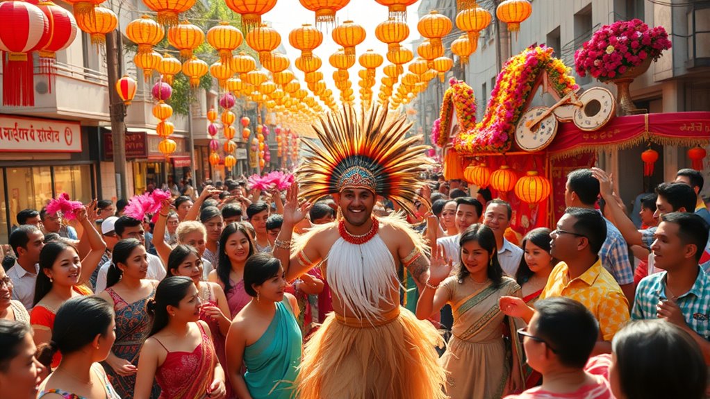 enjoying local cultural festivities