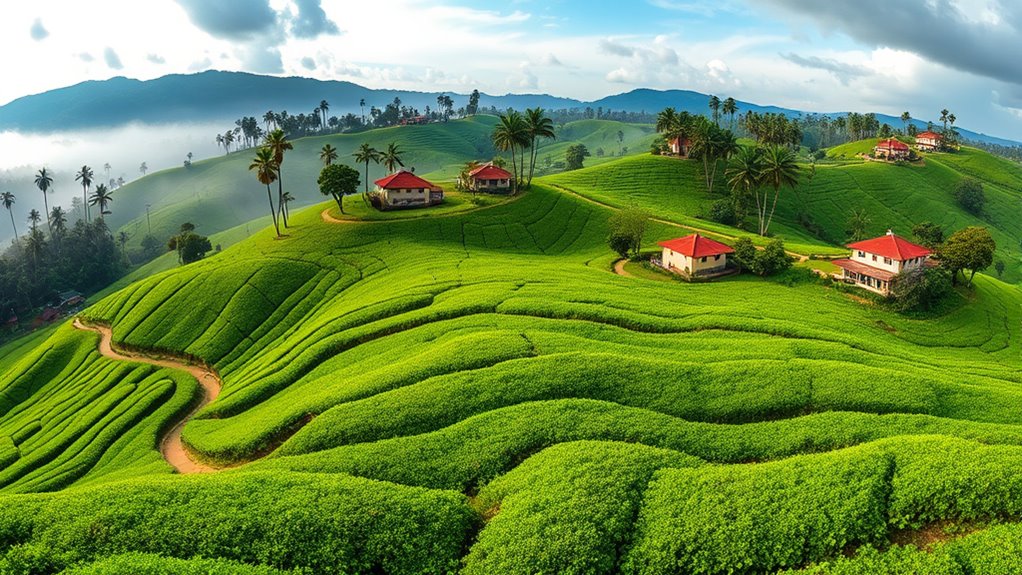 lush tea plantation landscapes