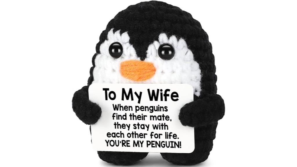 crochet penguin love decor