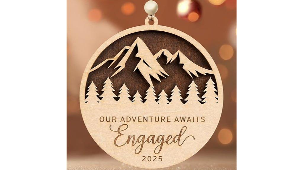 wooden engagement ornament gift
