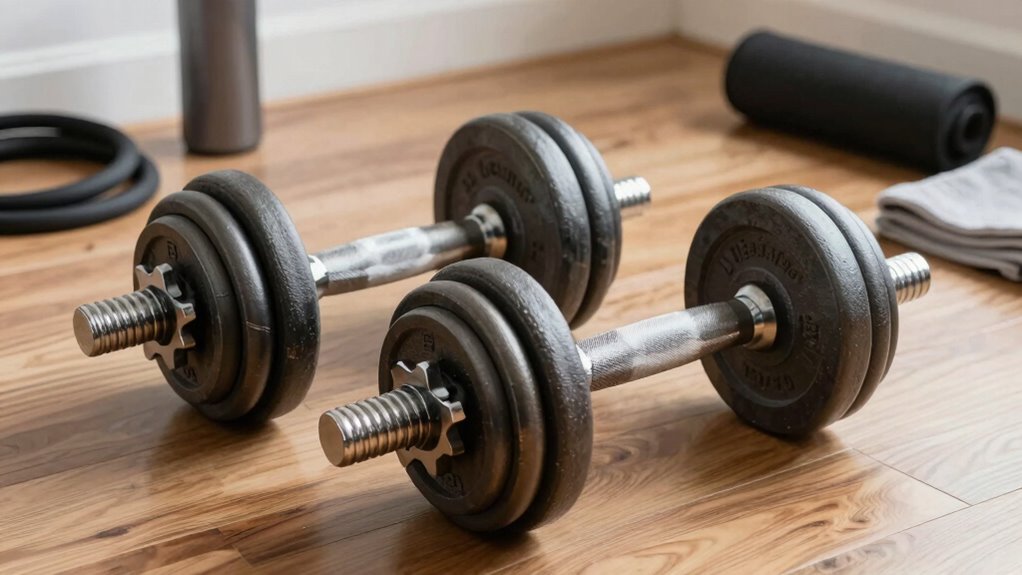space saving adjustable dumbbells
