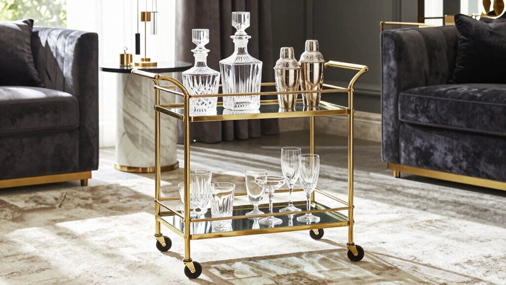 luxury rolling bar carts