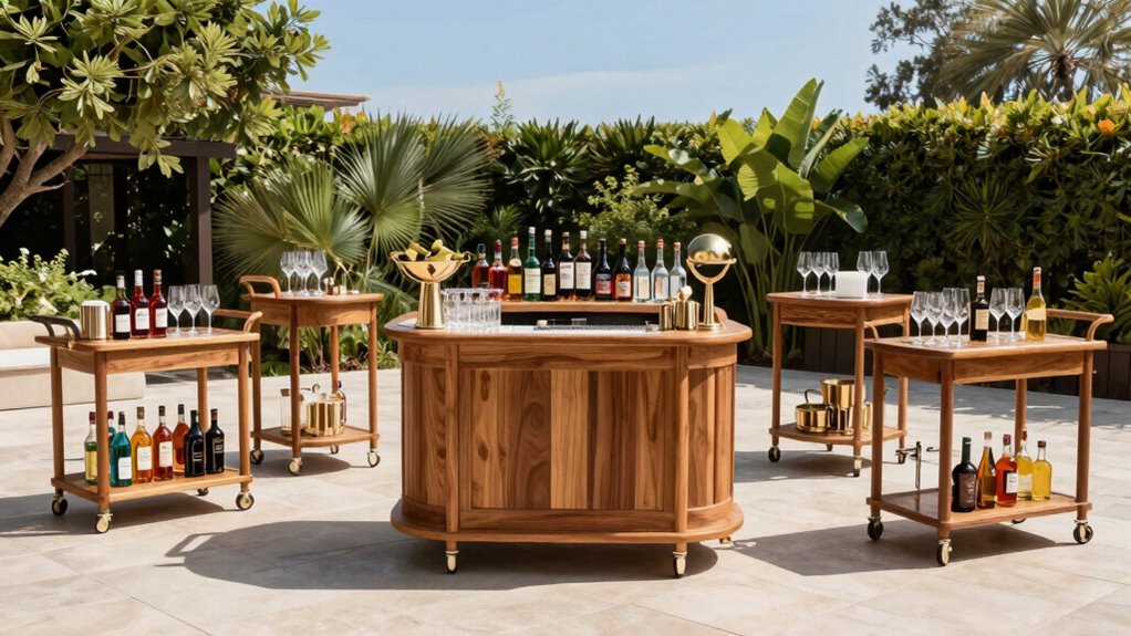 top outdoor teak bar carts