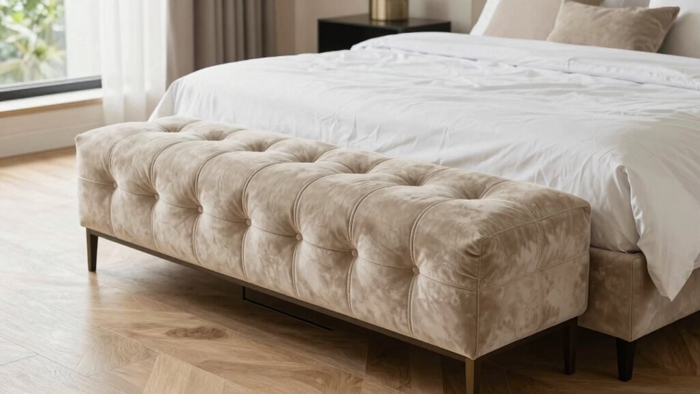 top upholstered bedroom storage bench