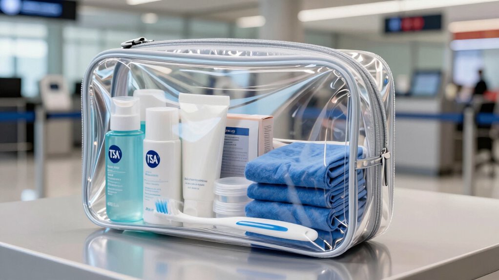 travel friendly clear toiletry bag