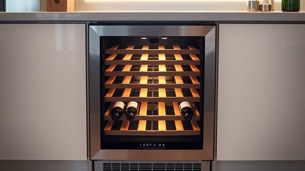 wine cooler size and features