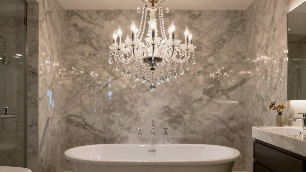 bathroom chandelier safety considerations