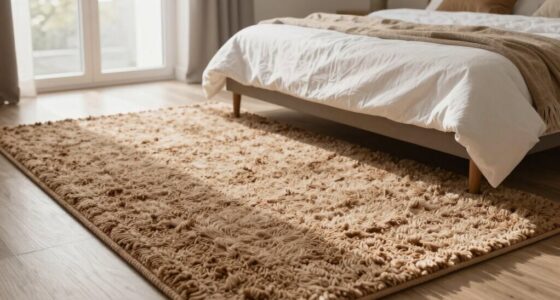 comforting grounding bedroom rug