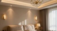 elegant layered bedroom lighting