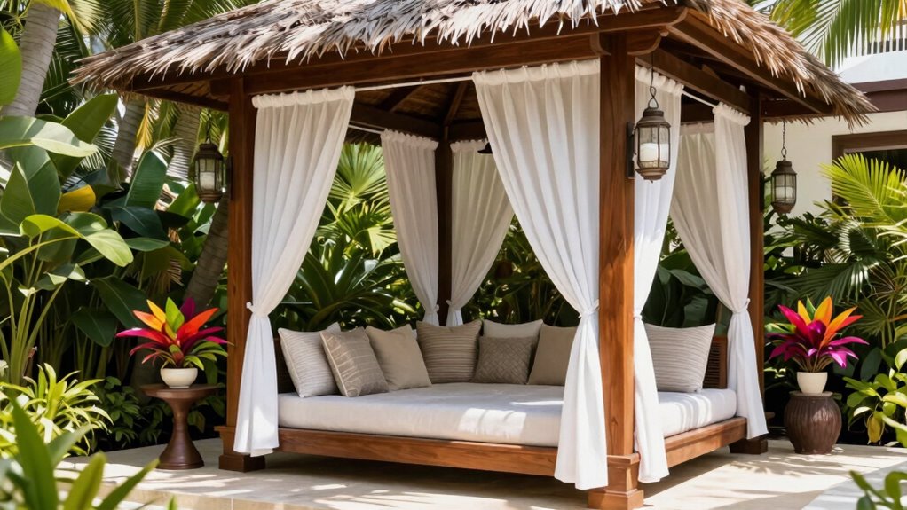 elegant outdoor cabana features