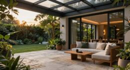elegant transitional outdoor area