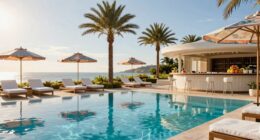 luxurious inviting poolside ambiance