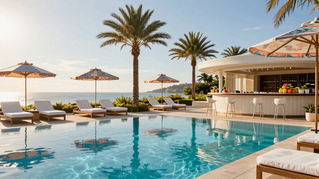 luxurious inviting poolside ambiance