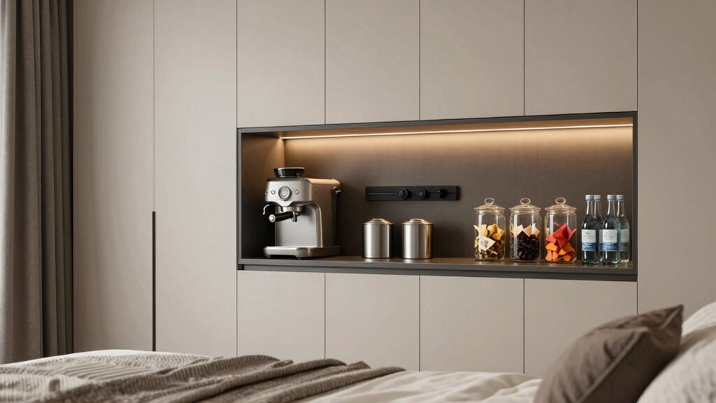 luxury bedroom beverage stations