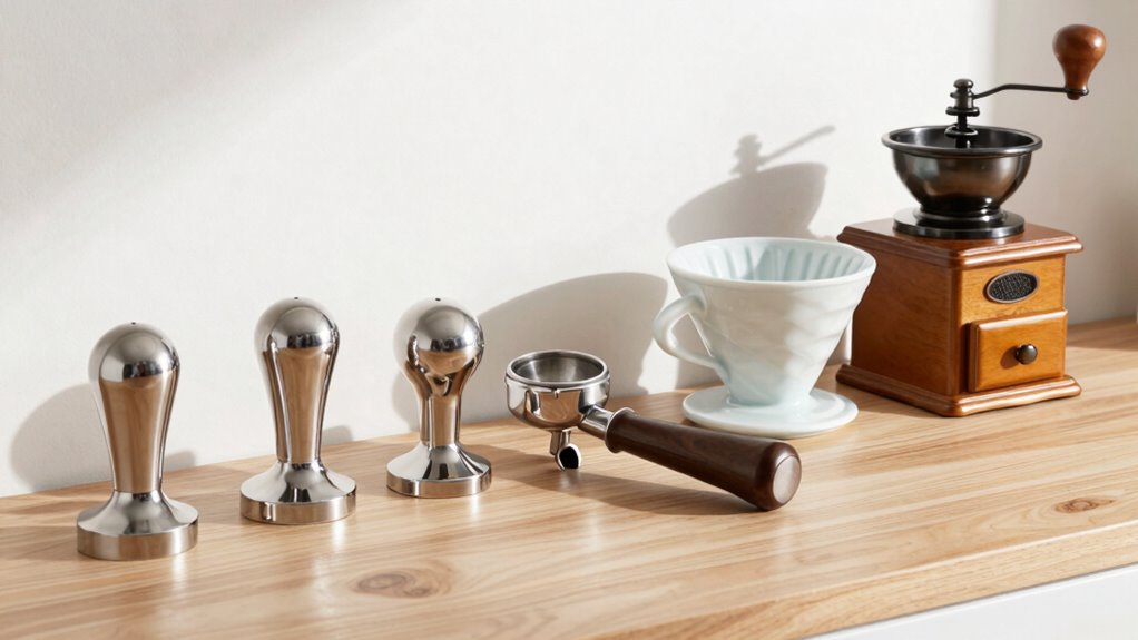 organized coffee brewing space