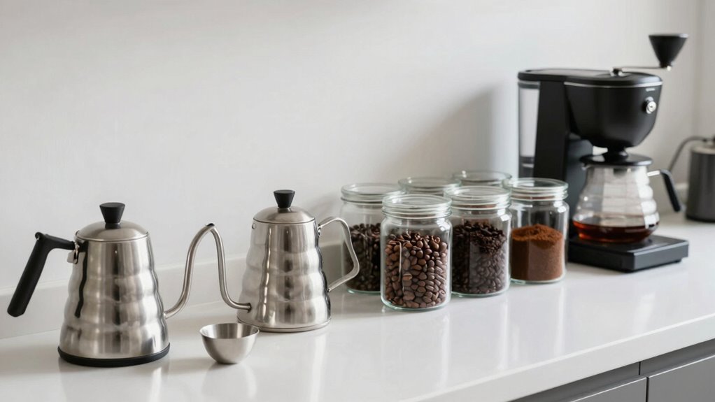 organized coffee tools look better