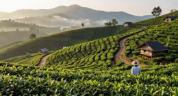 tea estates over vineyards