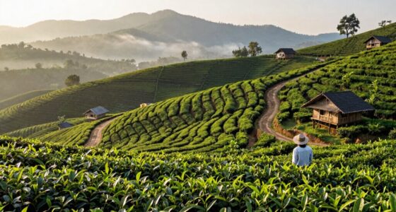 tea estates over vineyards
