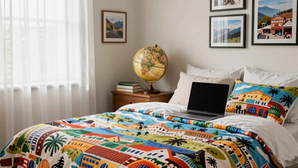 travel inspired bedroom decor