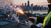 Chicago Plane Fireworks Strike