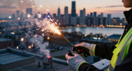 Chicago Plane Fireworks Strike
