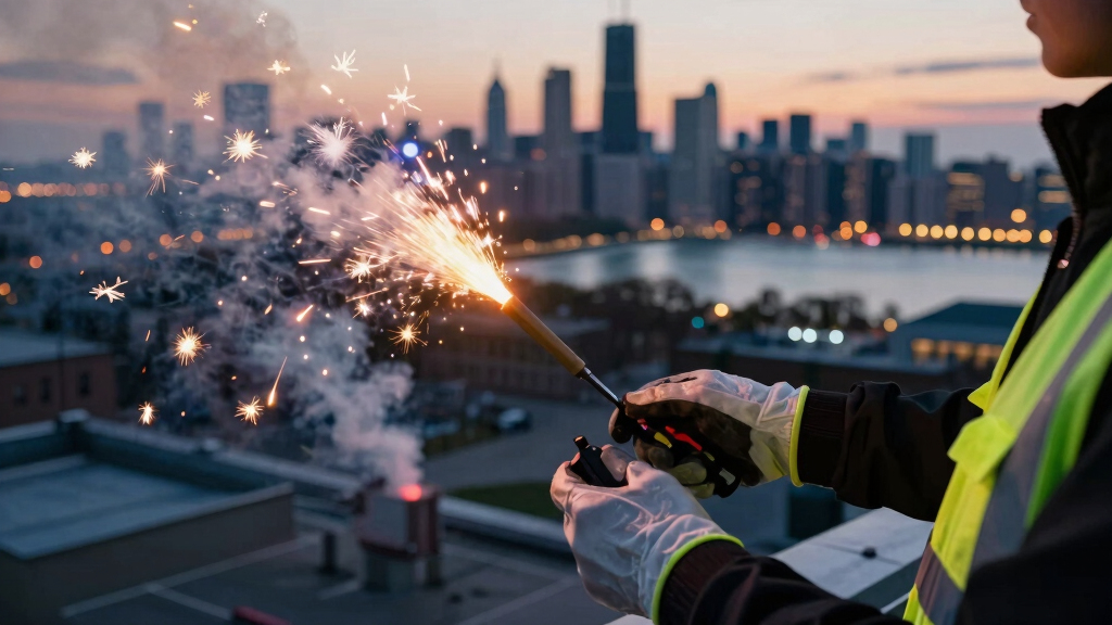 Chicago Plane Fireworks Strike